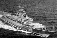 Сторожевой корабль проекта 1135М "Разительный" в Средиземном море, 11 августа 1986 года