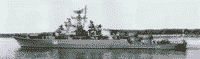 Сторожевой корабль "Громкий" на Северной Двине в Архангельске, 1990 год