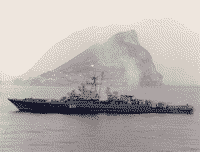 Сторожевой корабль "Бессменный" перед заходом в Гибралтар, август 1993 года