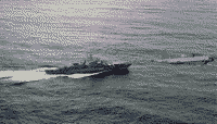 Сторожевой корабль "Задорный" и американский патрульный самолет P-3 "Орион" в Атлантическом океане, 22 октября 1988 года