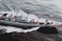 Сторожевой корабль "Пытливый" в Средиземном море у южного побережья Италии, 10 декабря 1991 года