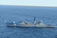 Сторожевой корабль "Неустрашимый" в Средиземном море, 6 октября 2008 года