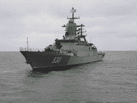 Сторожевой корабль "Стерегущий" на испытаниях, ноябрь 2006 года