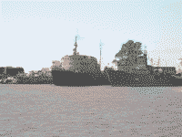 Буксир пр. Н3291 "РБ-347", ледокол пр. 97К "Буран" и судно контроля физических полей пр. 1806 "СФП-283" в Кронштадте, 17 сентября 2006 года 15:23