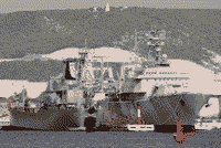 Большой десантный корабль "БДК-69" и корабль комплексного снабжения "Березина" в Севастополе, 2000 год