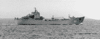 Большой десантный корабль "Красная Пресня" в Норвежском море во время перехода к Кольскому полуострову для участия в учениях, лето 1985 года