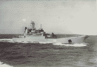Большой десантный корабль "БДК-91" в Атлантике, 1990 год