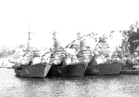 Малые ракетные корабли "Метель", "Заря", "Волна" у причала в п. Гранитный, 1986 год