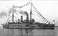 Учебно-артиллерийский корабль "Император Александр II" во время императорского смотра на Ревельском рейде, 4 июля 1913 года