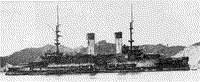 Эскадренный броненосец "Орел" приведен дря ремонта в японский порт Майдзуру, 1905 год