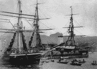 Броненосные крейсера "Адмирал Корнилов" и "Адмирал Нахимов" в Кобе, апрель-май 1890 года