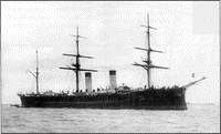Броненосный крейсер "Рюрик" в черной окраске
