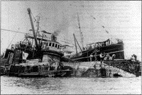 Судоподъемные работы на рейде Чемульпо, осень 1904 года