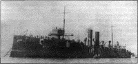 Крейсер "Сойя" на рейде Чемульпо перед уходом в Японию, осень 1905 года
