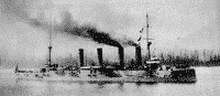 Японский крейсер "Асо" заходит в порт Ванкувера (Канада), 17 мая 1909 года