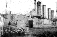 Крейсер "Баян" в базе, 1915 - 1916 годы