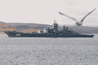 Тяжелый атомный ракетный крейсер "Петр Великий" на рейде Североморска перед выходом в поход к берегам Венесуэлы, 21 сентября 2008 года 17:47
