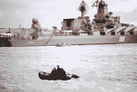 Ракетный крейсер "Слава" на Мальте, декабрь 1989 года