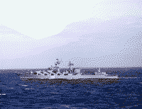 Ракетный крейсер "Слава" в Средиземном море, 28 января 1986 года
