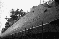 Большой противолодочный корабль "Адмирал Исаченков" в Кронштадте, 1986 год