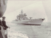 Большой противолодочный корабль "Маршал Ворошилов" в Японском море, 1975 год