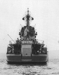 Большой противолодочный корабль "Николаев" во время испытаний, 1971 год