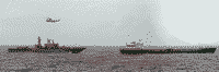 Большой противолодочный корабль "Маршал Василевский" и танкер в Средиземном море, 24 марта 1986 года