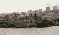 ПСКР "Орел", БПК "Адмирал Трибуц" и другие корабли ТОФ во время визита американцев во Владивосток, 21 сентября 1992 года