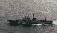 Большой противолодочный корабль "Маршал Шапошников" в Японском море, 21 декабря 1987 года
