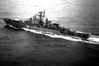 Сторожевой корабль проекта 1135 "Жаркий" в Средиземном море, 17 декабря 1990 года