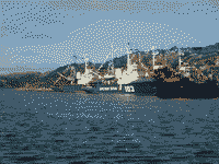 Пограничные сторожевые корабли пр 745П в Кувшинской Салме на день ВМФ. На переднем плане ПСКР "Карелия", 30 июля 2006 года 10:02