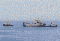 Буксировка большого десантного корабль "Орск" в Стрелецкую бухту Севастополя, 22 мая 2008 года 11:35